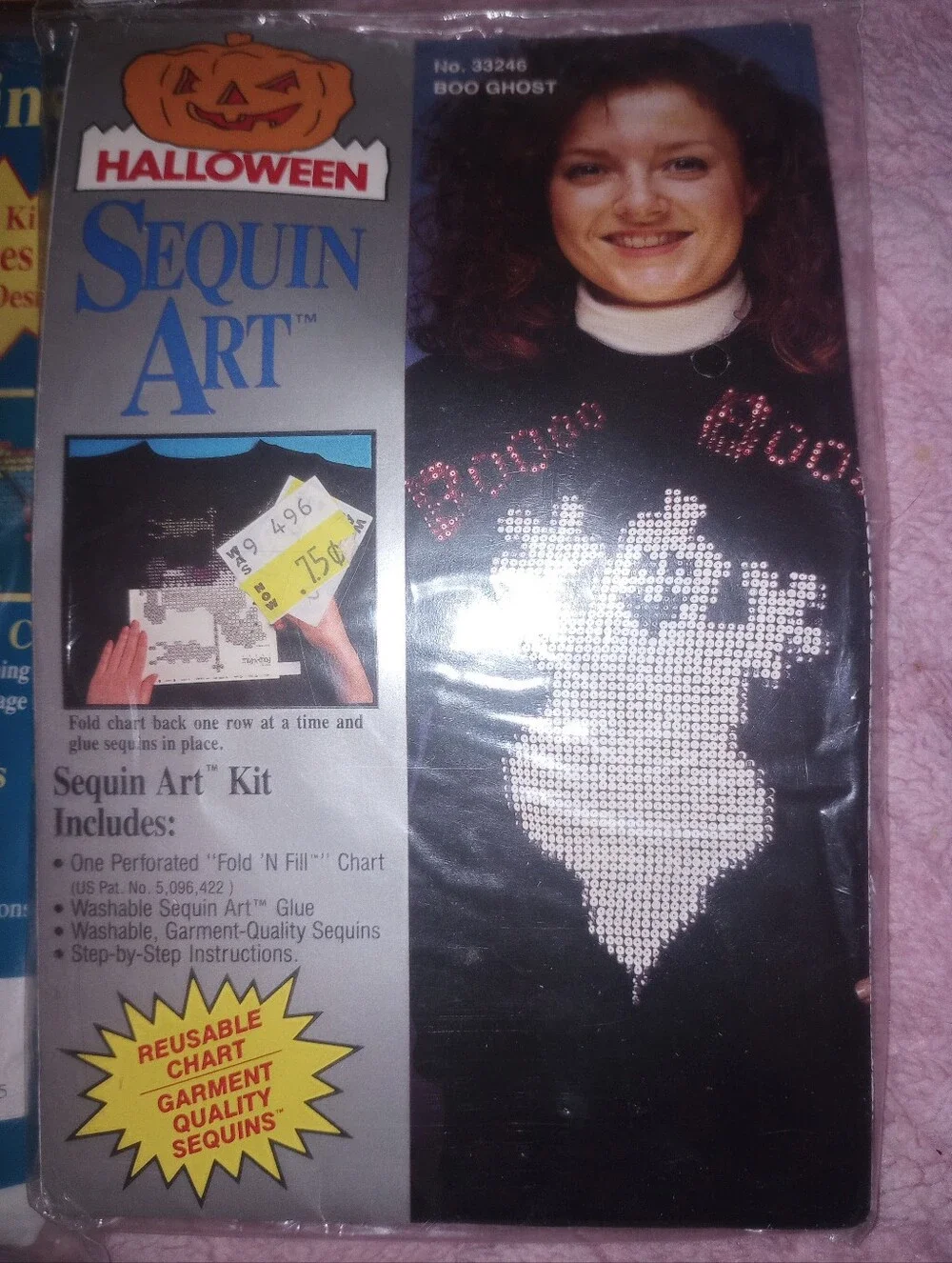 Vintage 90s Sequin Art Kits - Ghost, Tiger, Cat Or Cardinal NWT
